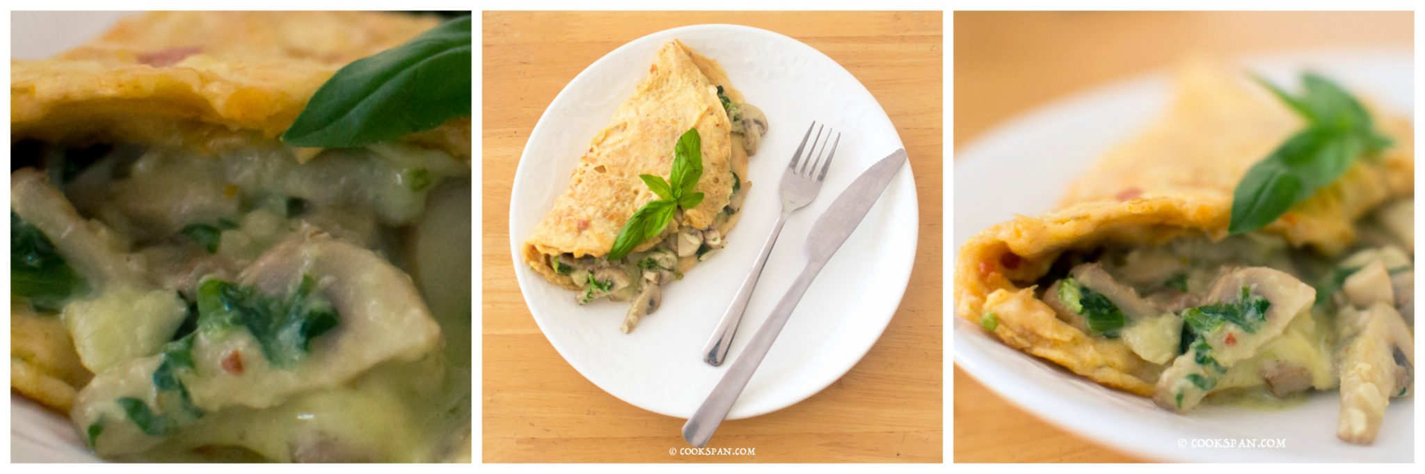 Omelette Stuffed with Mushroom and Spinach with a Healthy Twist