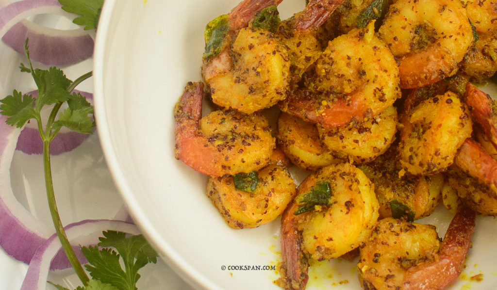 Sorisha Diya Chingudi Bhaja | Shrimp/prawn Stir Fried with Mustard