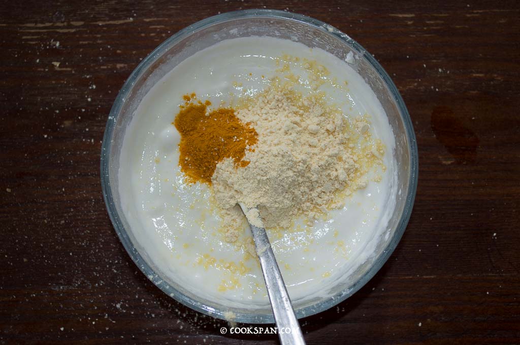 Curd, Gram Flour, Turmeric