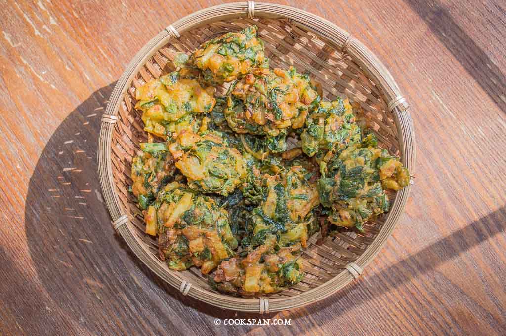 The crisp fried fritters or Pakodas