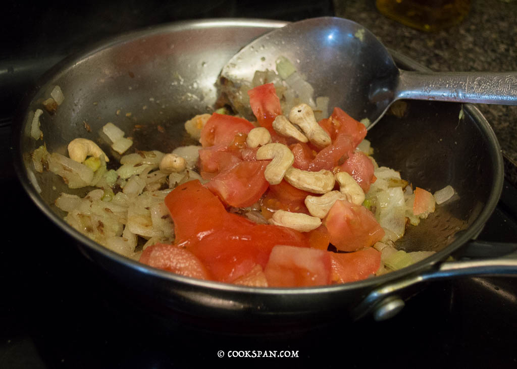 Adding Cashewnuts