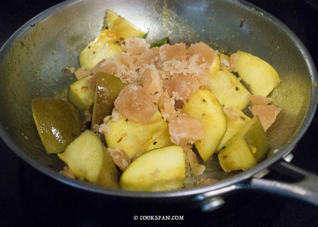 Add the Jaggery and let it cook