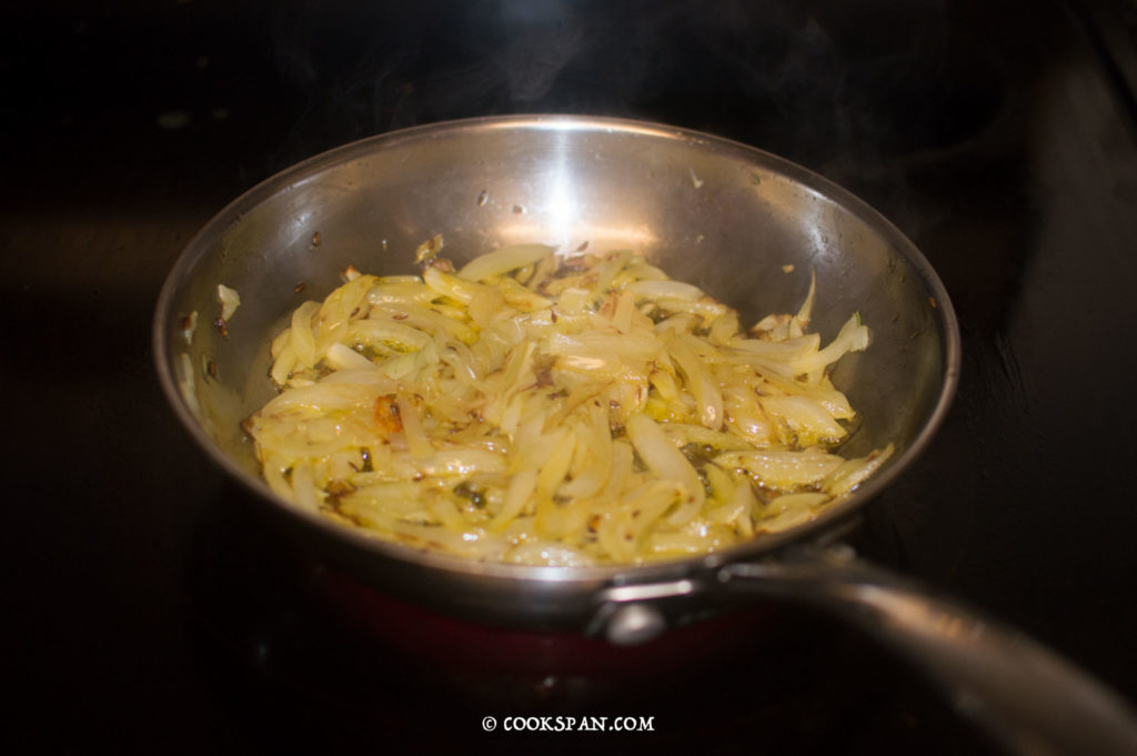 Caramelizing onions