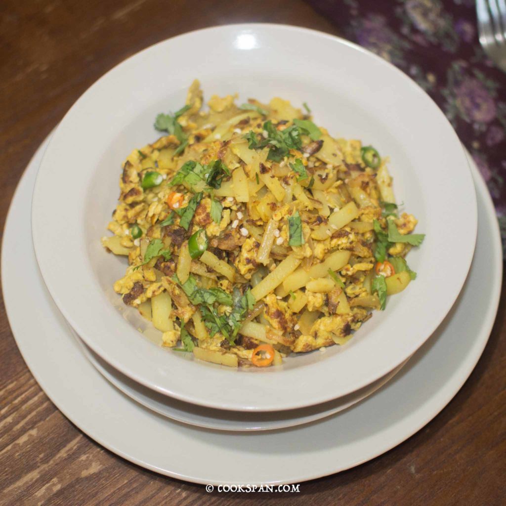 Anda Aloo Bhurji or Potato and Egg Stir Fry