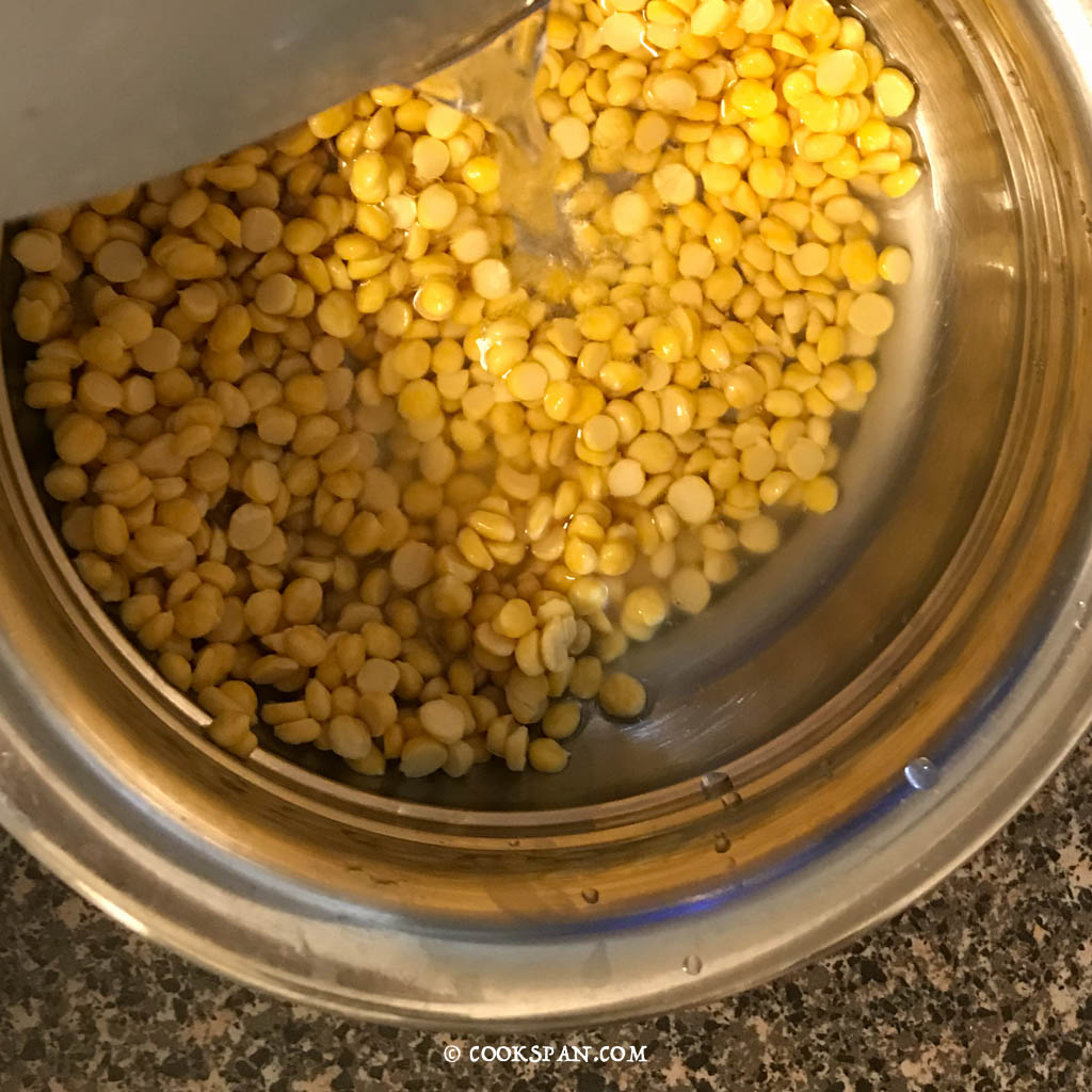 Soaking the Channa Dal