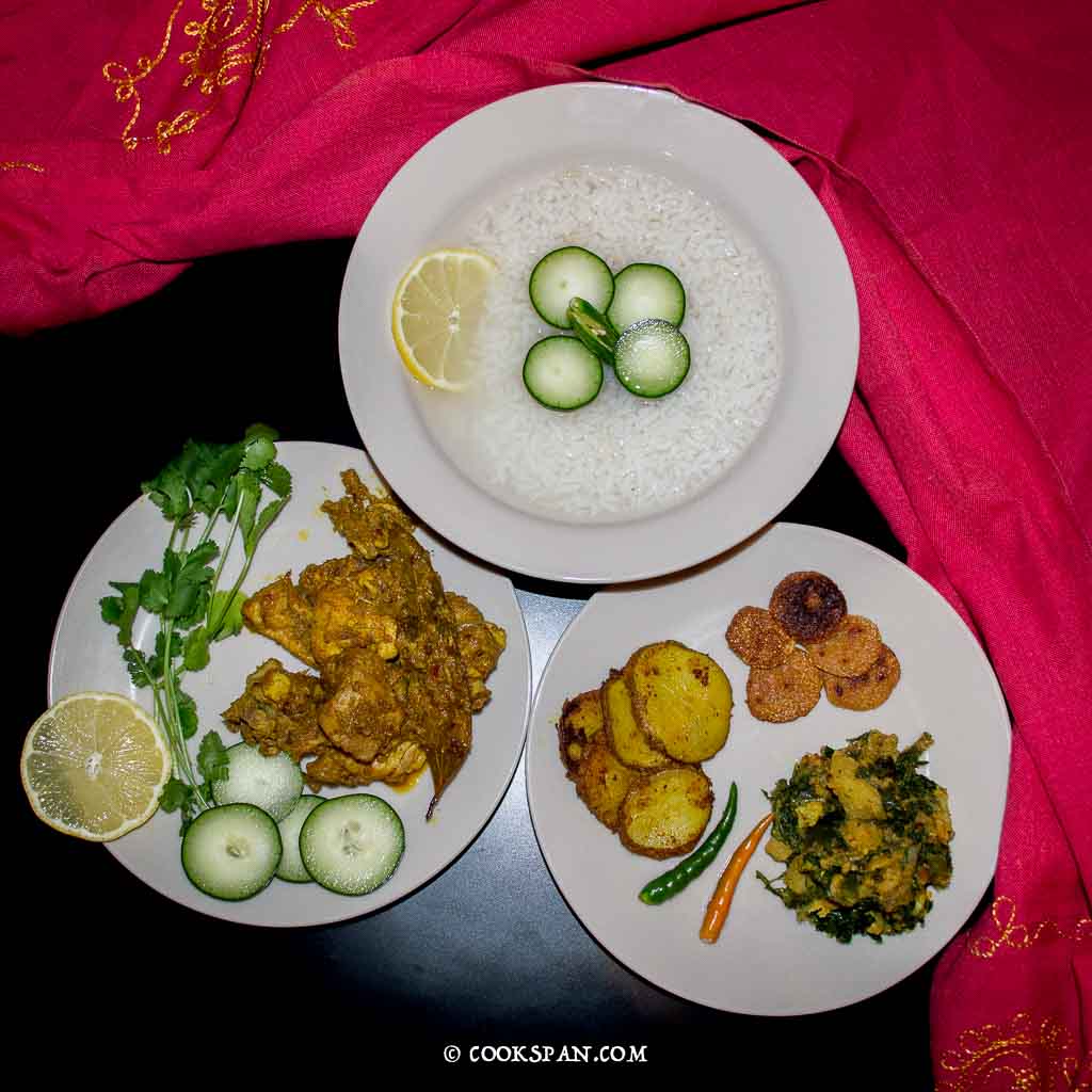 Saja Pakhala with Chicken Kasa