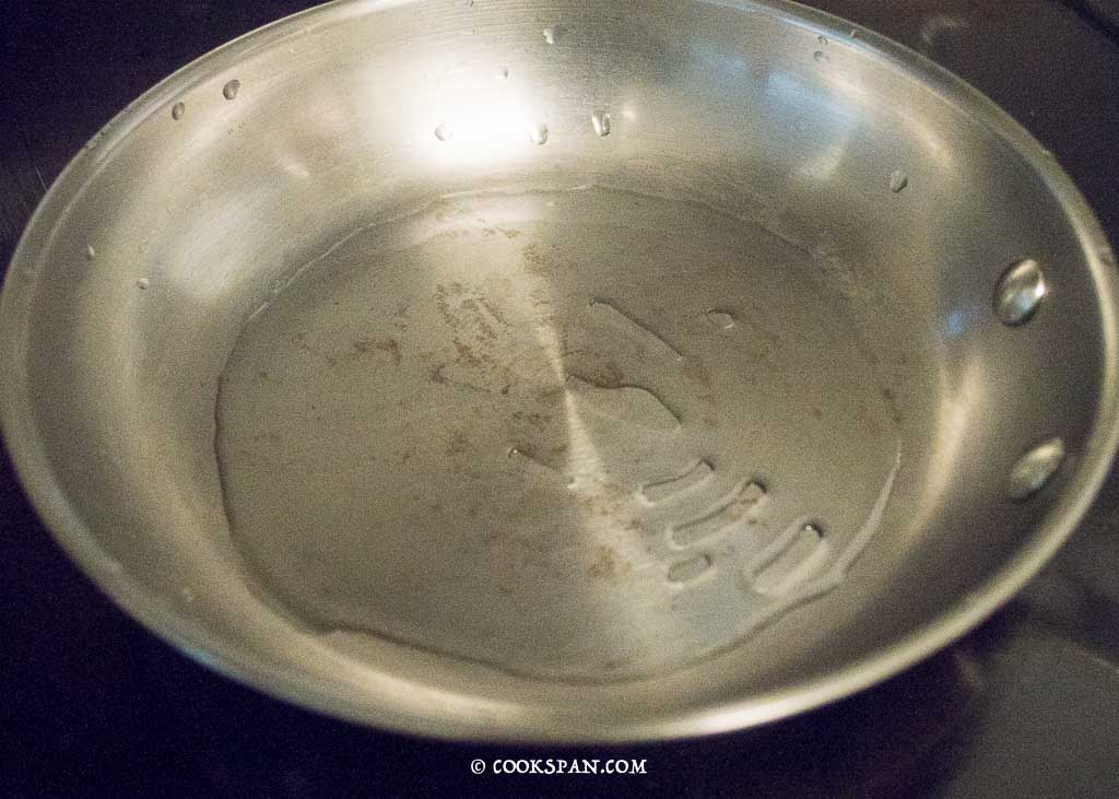Oil is added to the Heated Pan