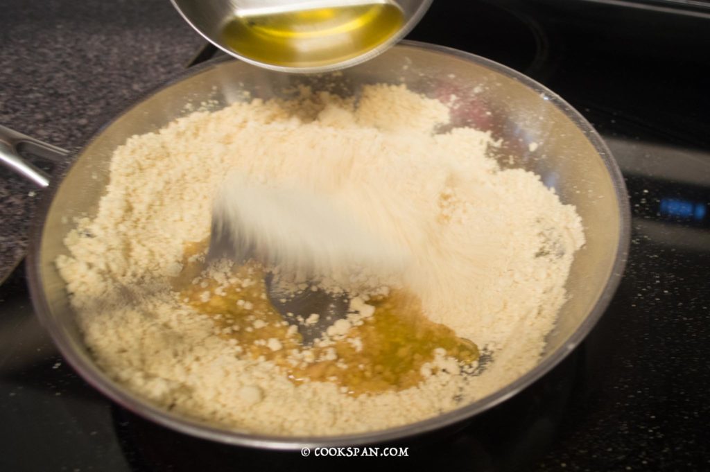 Adding the melted Ghee
