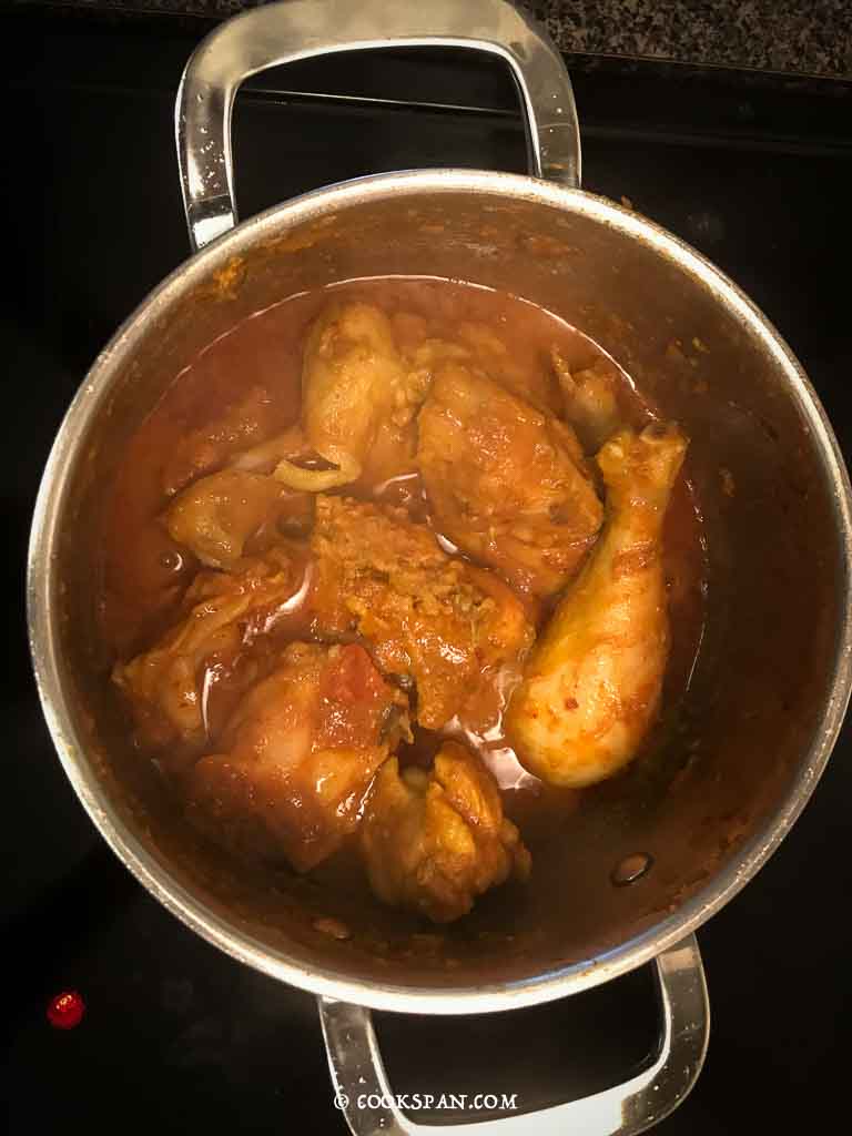 Almost cooked chicken