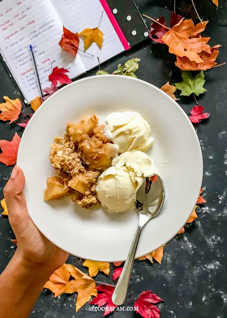 Apple Crisp served with Vanilla Ice cream