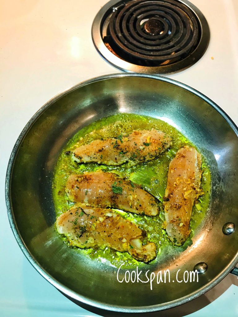 Adding the Chicken to the Skillet